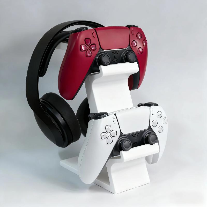 Gaming Accessories Organizer - 3-in-1 Controller Stand and Headphone Holder