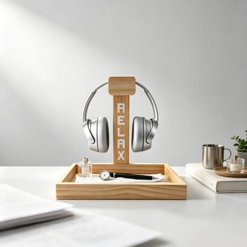 Wooden Gaming Headset Stand, D - Gaming Accessories Organizer ulasan dan harga