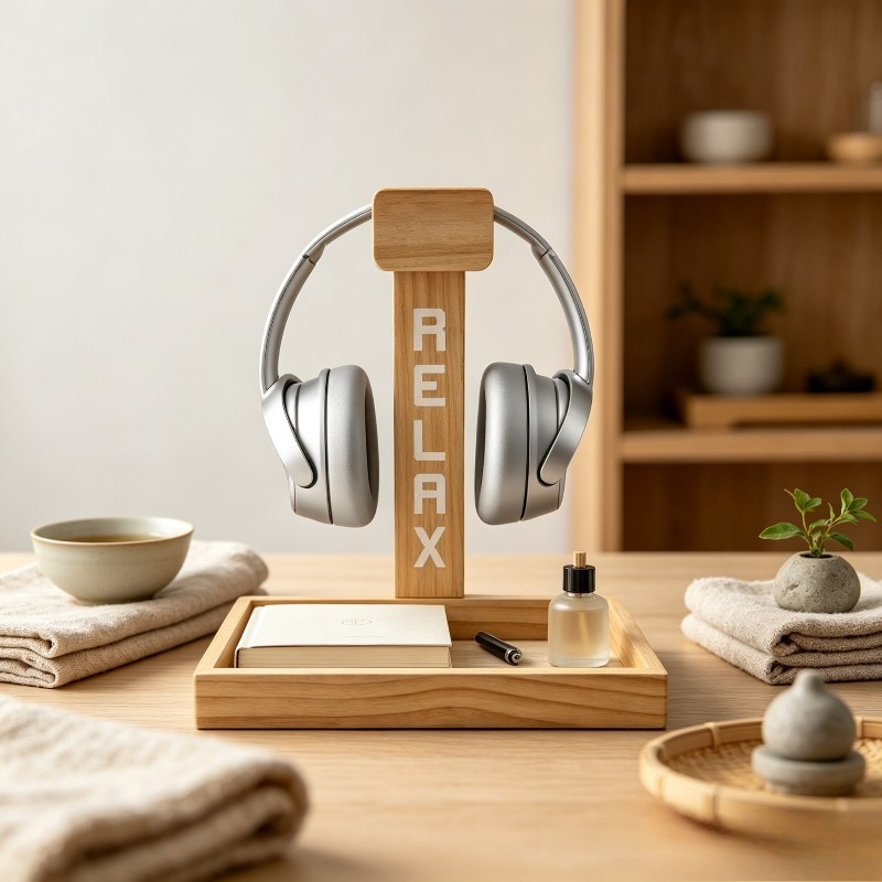 Wooden Gaming Headset Stand, D - Gaming Accessories Organizer ulasan dan harga