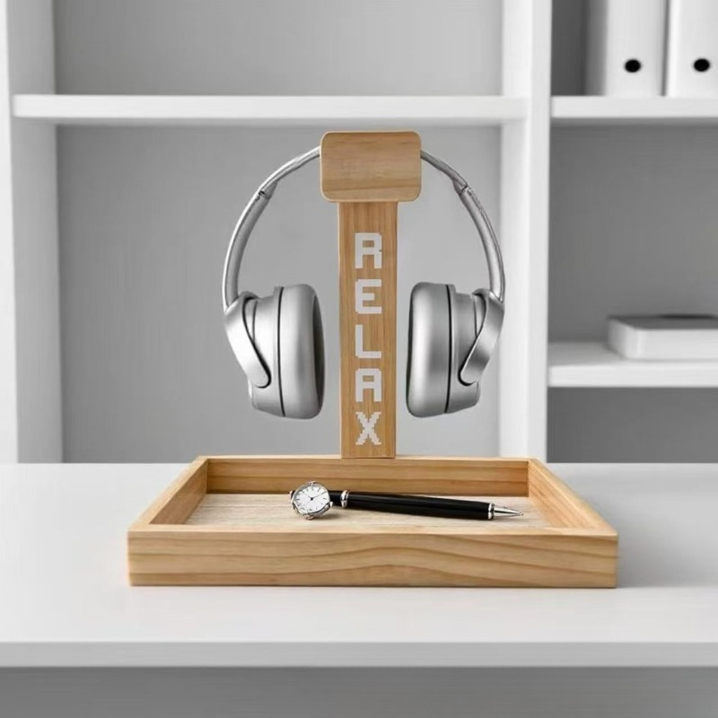 Wooden Gaming Headset Stand, D - Gaming Accessories Organizer ulasan dan harga