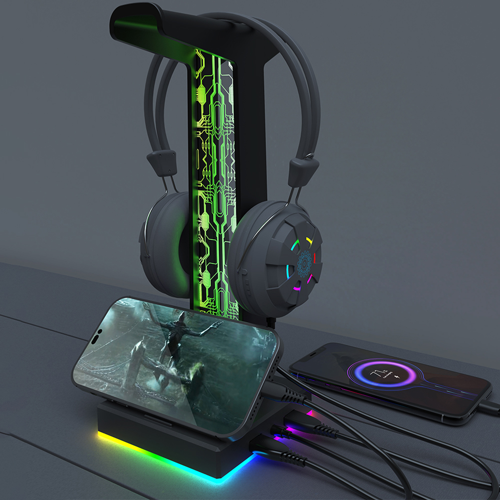 RGB Gaming Headphone Stand Dua - Gaming Accessories Sale ulasan dan harga